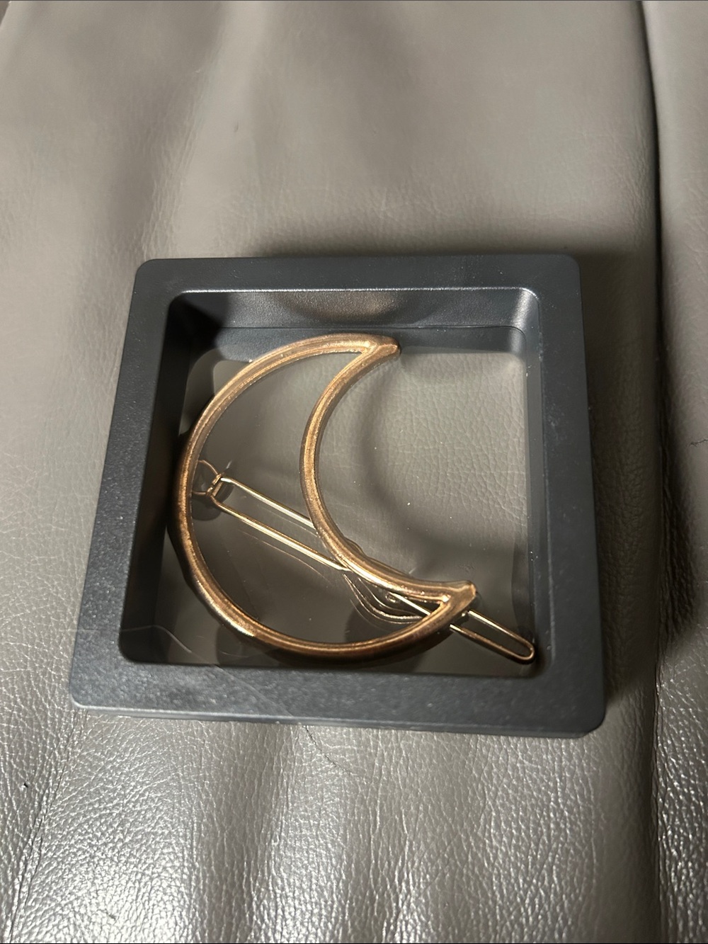 Gold Tone Crescent Moon Hair Clip